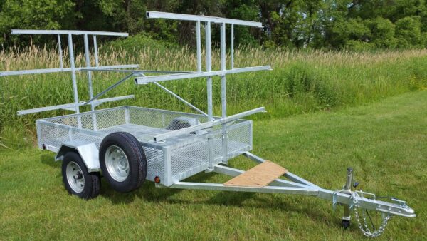 6 place 5x8 canoe trailer or kayak trailer with mesh gear box