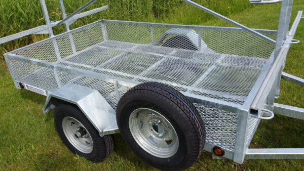 6 place canoe trailer or kayak trailer with mesh gear box