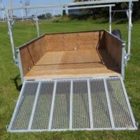6x10 utility trailer with metal gate open