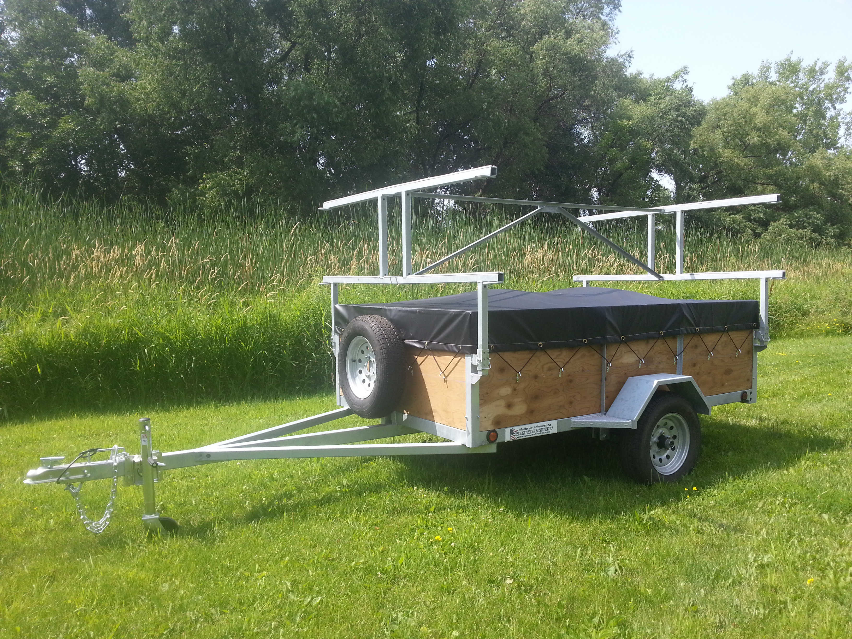 4 Place canoe trailer 5c8 with 24″ sides trailer 49 Remackel Trailers