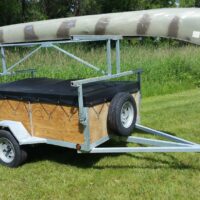 4 place 5x8 24 inch side canoe trailer or kayak trailer with 17ft canoe